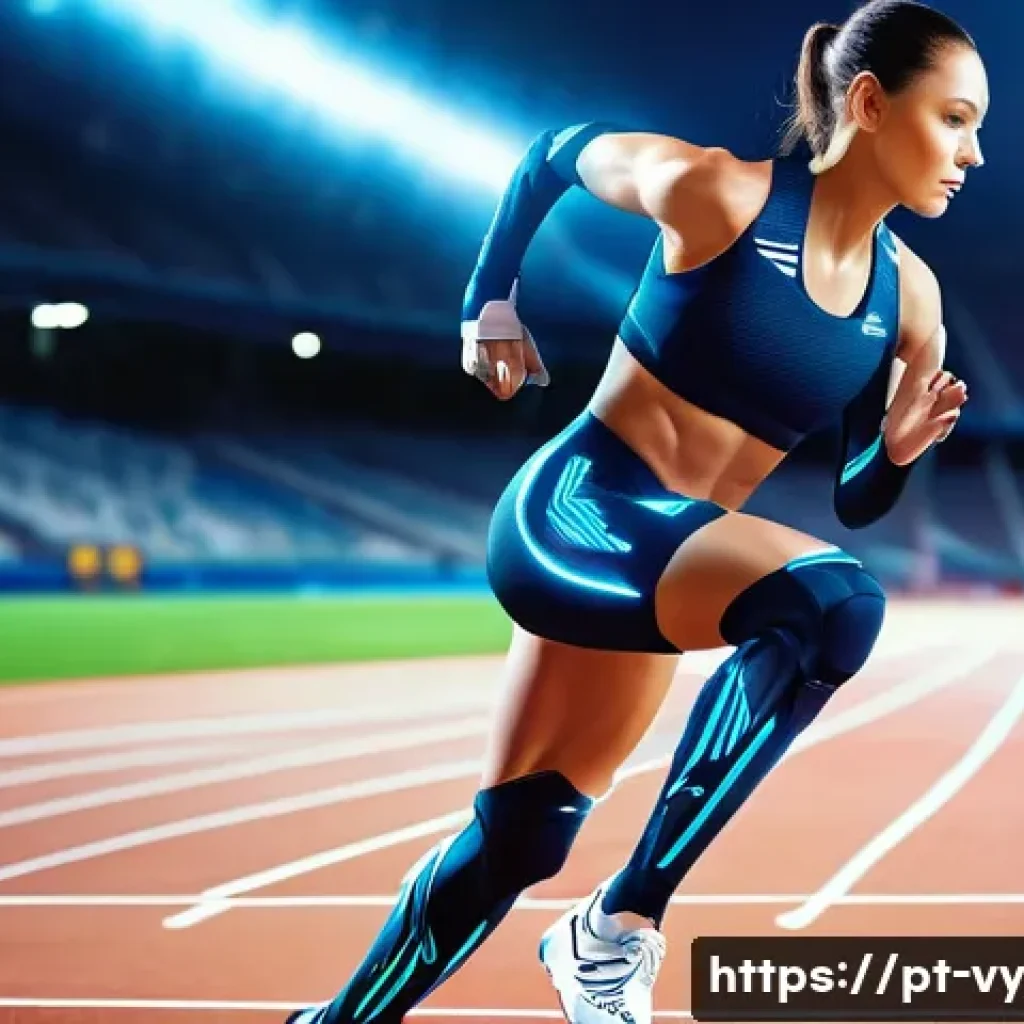 포스트휴머니즘과 인류의 미래 - **Prompt: The Pinnacle of Human-Machine Integration in Sports**
"A determined female athlete in ...